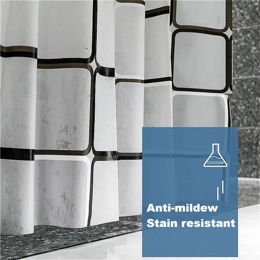Waterproof Shower Curtain Mildew Proof Durable Bathroom Screens With Hook Modern Printed Bathtub Curtains Bathroom Accessories