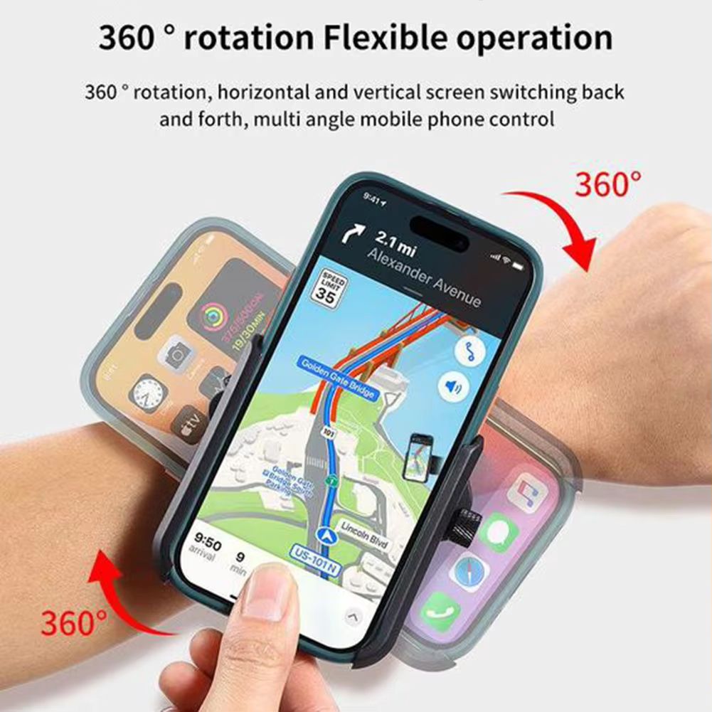 Rotatable Running Armband 360° New Wristband Phone Mount Hiking Biking Walking Portable Anti Slip Armband Mount For Men Women
