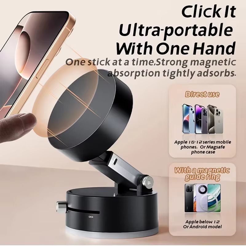 Vacuum Magnetic Suction Cup Folding Swivel Stand Double-sided Suction Cup For Universal Vacuum Swivel Stand Mobile Phone Holder