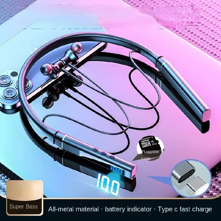 TWS 200 hours Wireless Earphone Bluetooth Magnetic Neckband Headphone IPX5 Waterproof Sport Headset Noise Cancelling Micophone