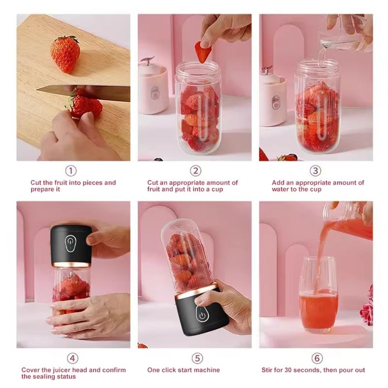 Multifunctional Blender Juicer Portable Electric Small Direct Drinking Juicer Wireless Rechargeable USB Fruit And Vegetable