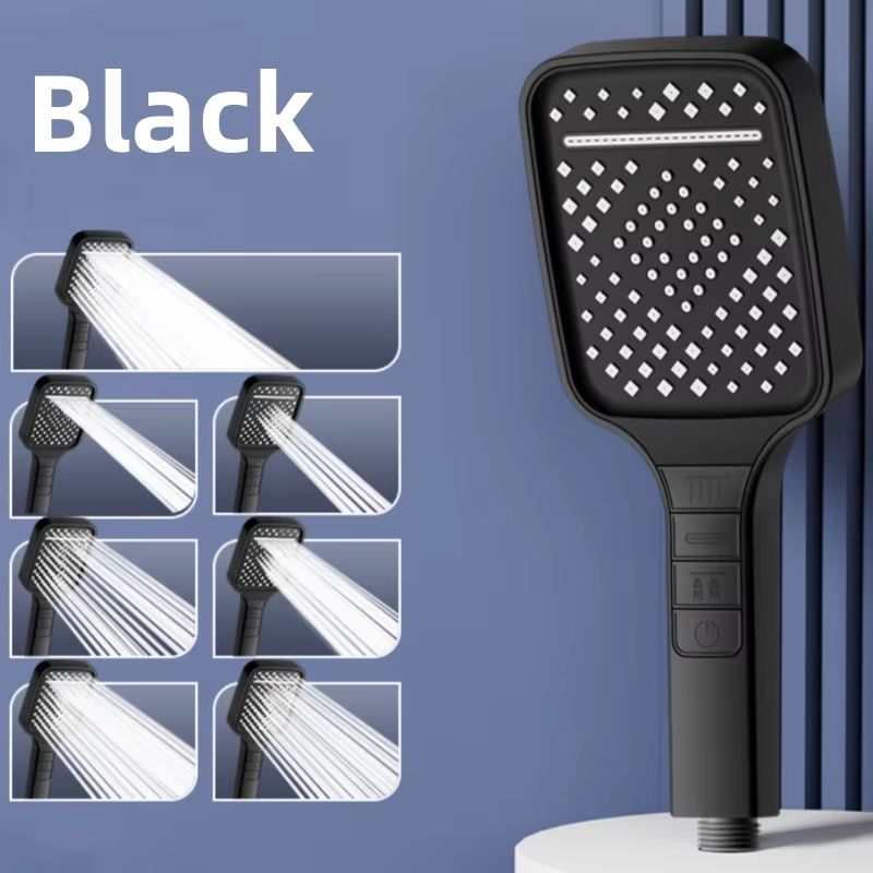 7 Modes Large Shower Head Adjustable One Key Stop Bathroom High-pressure Water-saving Shower Mixer Nozzles Bathroom Accessories