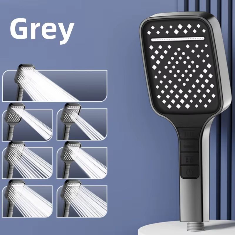 7 Modes Large Shower Head Adjustable One Key Stop Bathroom High-pressure Water-saving Shower Mixer Nozzles Bathroom Accessories