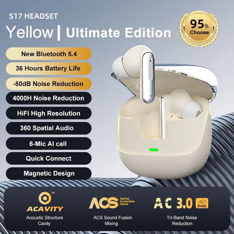 For xiaomi iphone Wireless Earbuds Dolby Audio In-ear With Mic Noise Reduction Bluetooth 5.4 Headphones For Galaxy S24 S23 Ultra