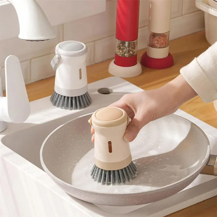 Kitchen Dishwashing Brush Dispenser Wash Pot Brush Dishwasher Brush-Scrubber Kitchen Cleaning-Brush Tool Cleaning Accessories