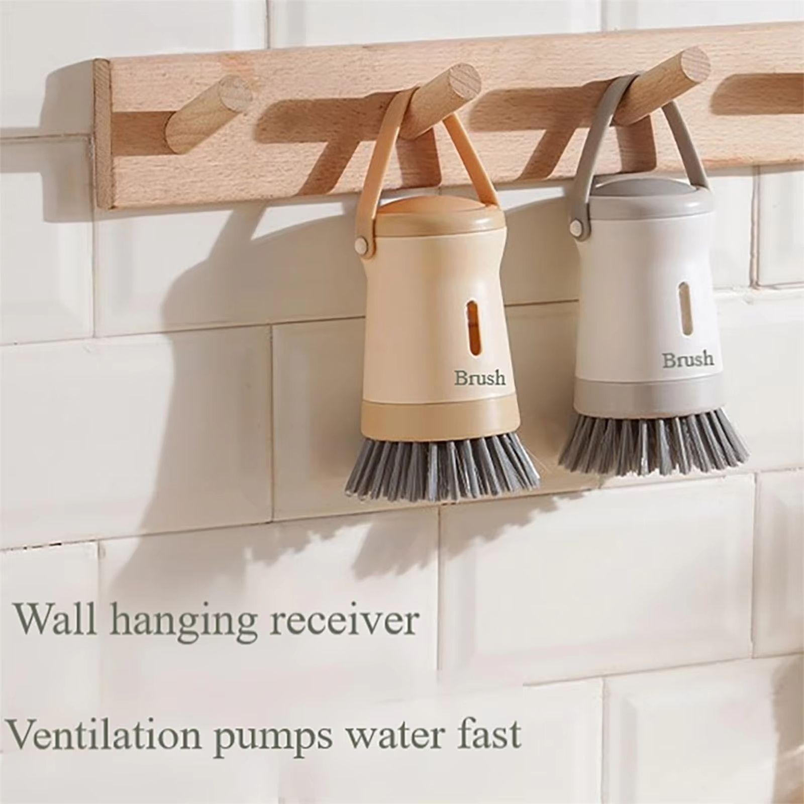 Kitchen Dishwashing Brush Dispenser Wash Pot Brush Dishwasher Brush-Scrubber Kitchen Cleaning-Brush Tool Cleaning Accessories