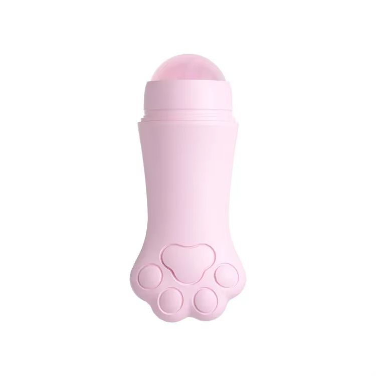Natural Rose Quartz Face Oil Absorbing Roller Volcanic Stone Oil Absorber Washable Jade Roller Massager for Face Skin Care Tools