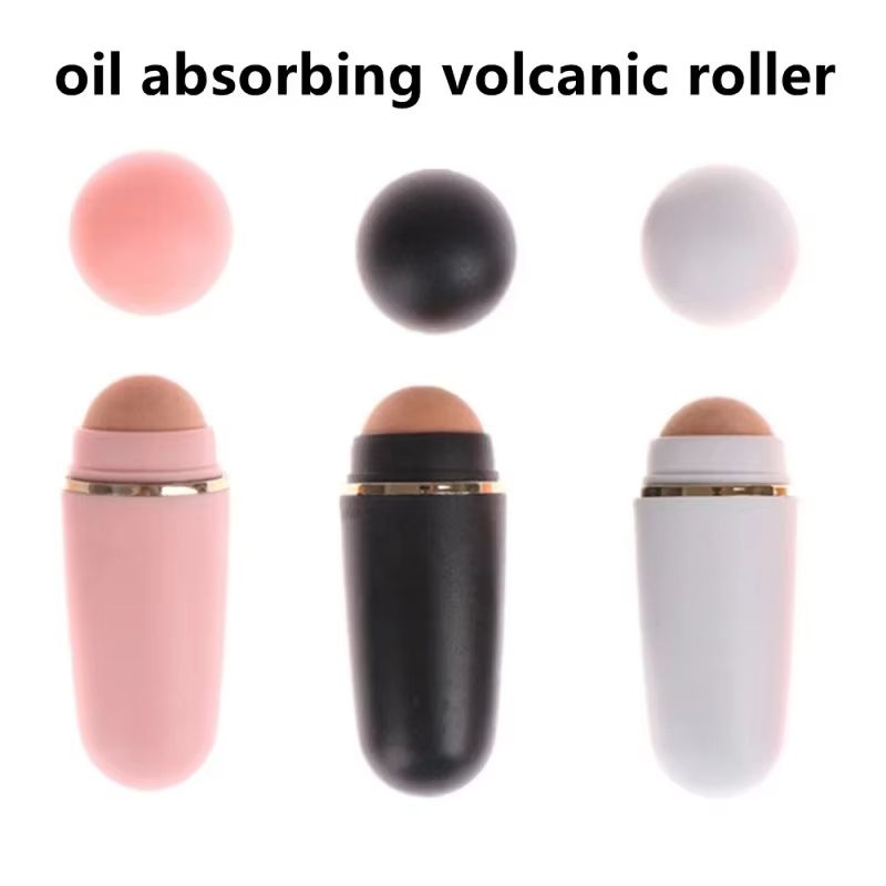 Face Oil Absorbing Roller Volcanic Stone Blemish Remover Face T-zone Oil Removing Rolling Stick Ball Summer Face Shiny Changing