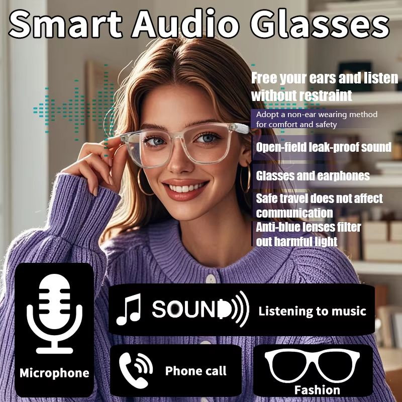 New smart bluetooth glasses wireless listen to music answer the phone open audio glasses men and women fashion single product