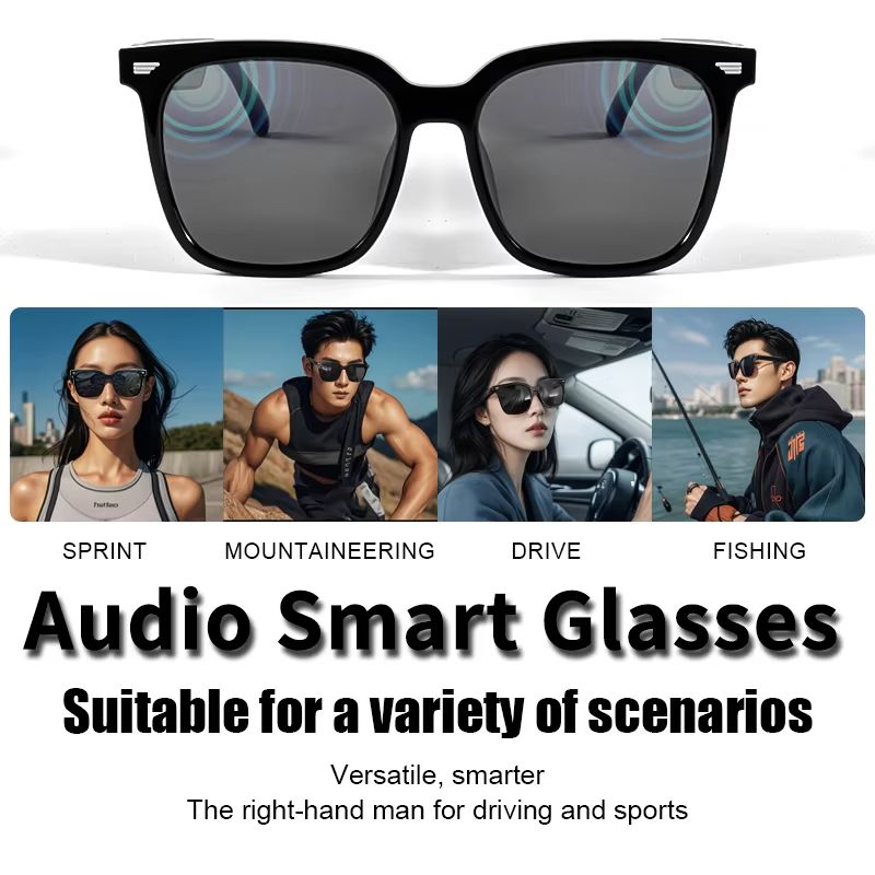New smart bluetooth audio glasses to listen to music HD call anti-ultraviolet polarized lenses wear comfortable sunglasses