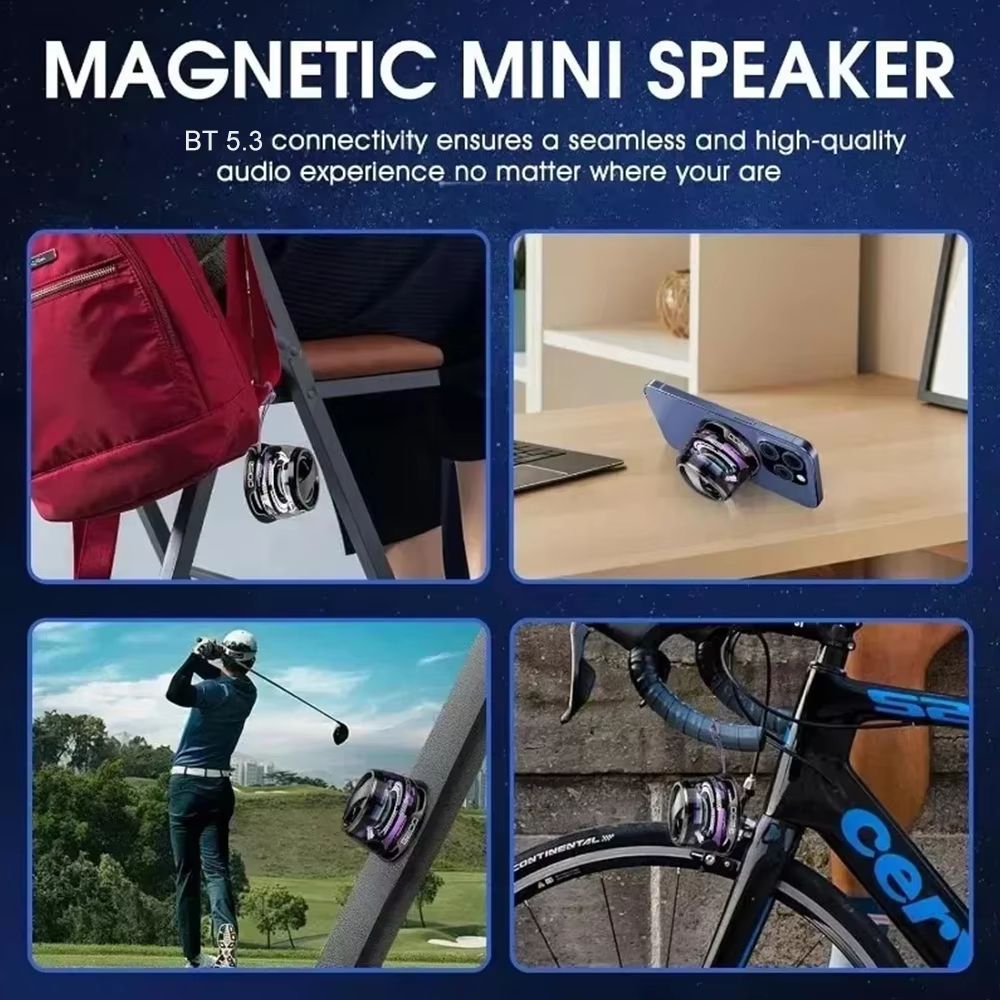 Bluetooth 5.3 Speaker Mini Speaker Portable Magnetic Speaker Mini Sound Box 7 Hours Playback Phone Holder for PC XIAOMI HUAWEI