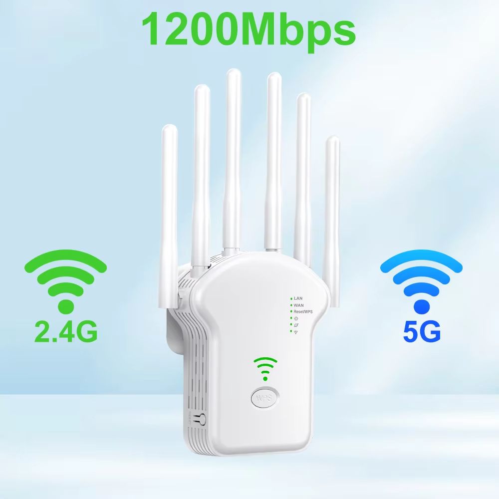 1200Mbps WiFi Repeater Wireless Router High 6 Antenna Network Amplifier Repeater Dual Band 2.4G 5G Wireless Amplifier For Home