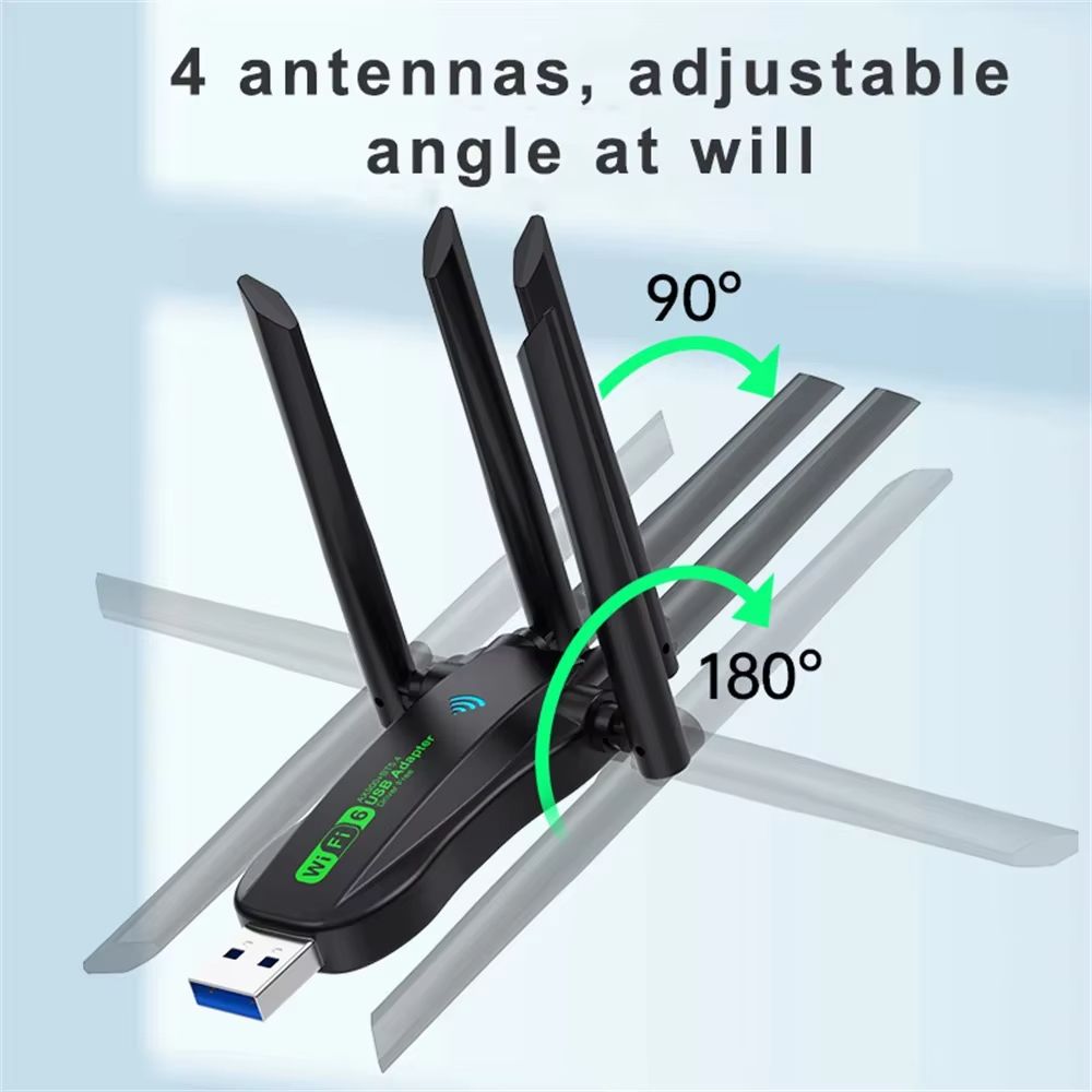 AX900 WiFi 6 USB Adapter Dual Band Antennas 2.4G 5G WiFi6 Network Card Bluetooth 5.4 Wireless Receiver Driver Free for WIN 10 11