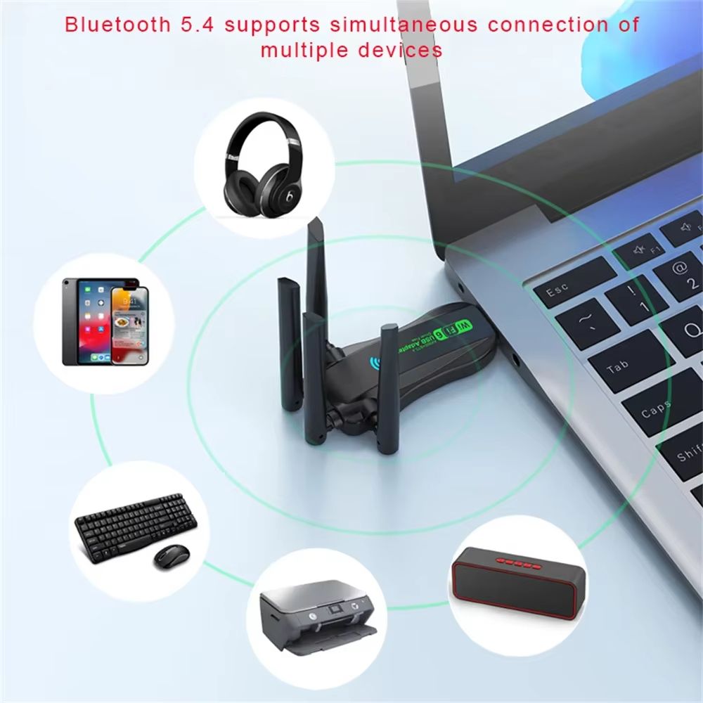 AX900 WiFi 6 USB Adapter Dual Band Antennas 2.4G 5G WiFi6 Network Card Bluetooth 5.4 Wireless Receiver Driver Free for WIN 10 11
