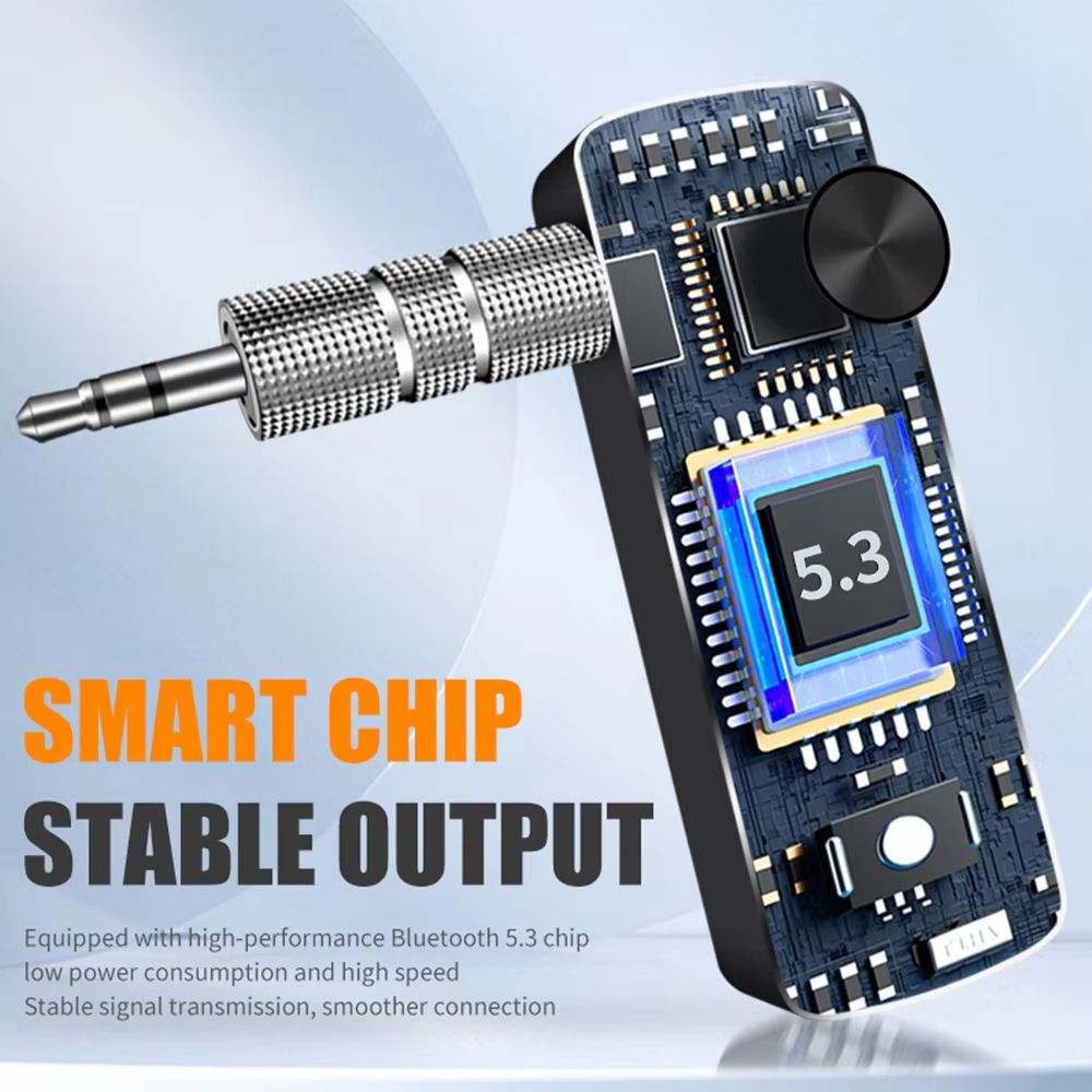 2 in1 Bluetooth 5.3 Transmitter Receiver Adapter 3.5mm AUX Jacks for Car Speakers Audio Music Receiver Handsfree Headset