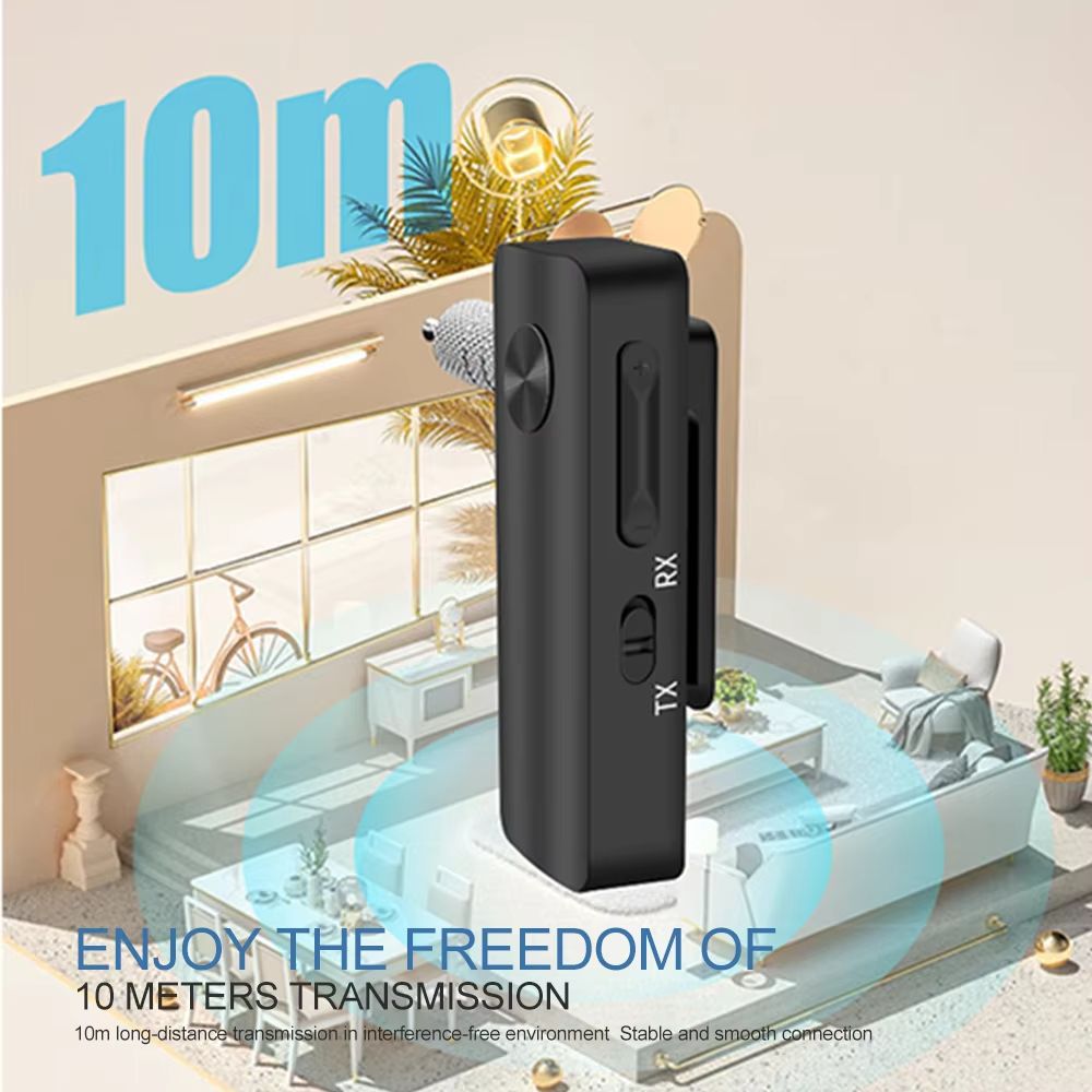2 in1 Bluetooth 5.3 Transmitter Receiver Adapter 3.5mm AUX Jacks for Car Speakers Audio Music Receiver Handsfree Headset