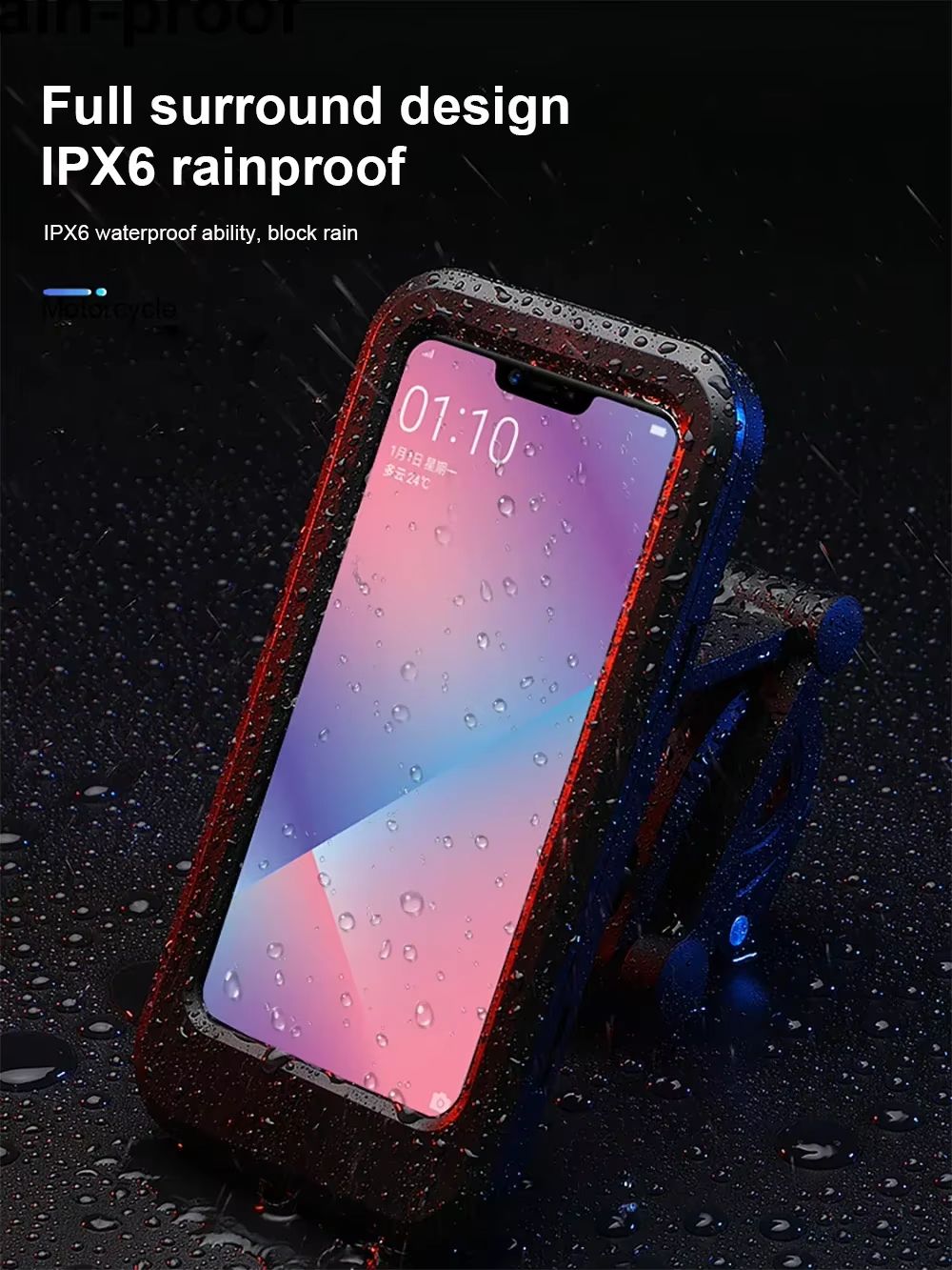 Adjustable Waterproof Bicycle Mobile Phone Holder Mount Universal Bike Motorcycle Handlebar Cell Phone Support Mount Bracket Box