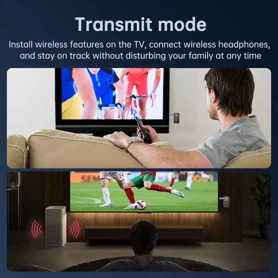 Bluetooth 5.3 Adapter Transmitter Receiver Wireless Audio For Car Music Headphone Speaker AUX Wireless Audio Adapter 3.5mm Jack