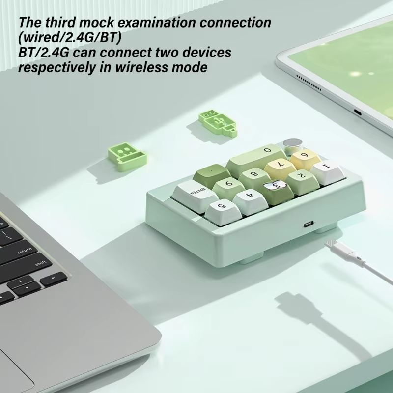 DN59 12-Key Handed Wireless Mechanical Keyboard with 12 Programmable Keys and Lights 2.4Ghz 3Modes Small Keypad