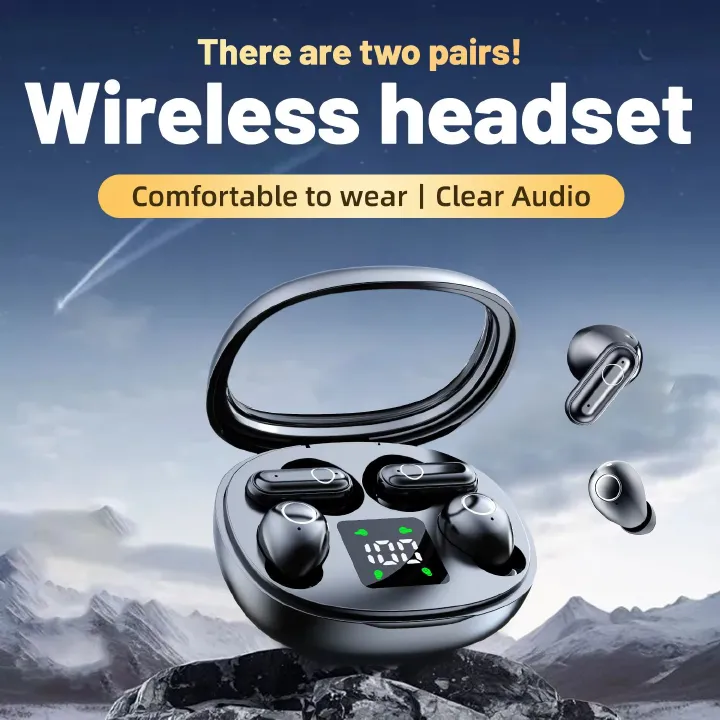 2025 New Dual wireless earphones Wireless Bluetooth Earphones Headphones HiFi Sound Low Latency Noise Reduction Earbuds for IPho
