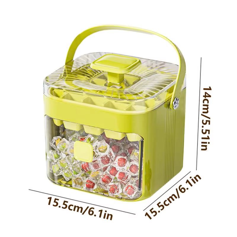 Ice Molds Ice Block Maker With Lid Press Type Easy-Release Household Kitchen Gadget For Cocktail Coffee Whiskey Party Drinks