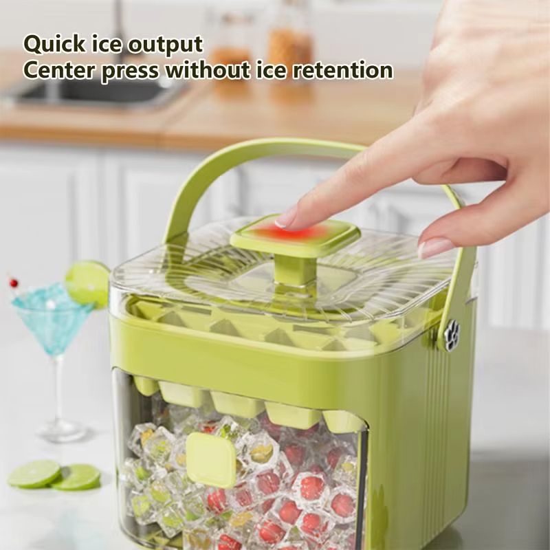 Ice Molds Ice Block Maker With Lid Press Type Easy-Release Household Kitchen Gadget For Cocktail Coffee Whiskey Party Drinks