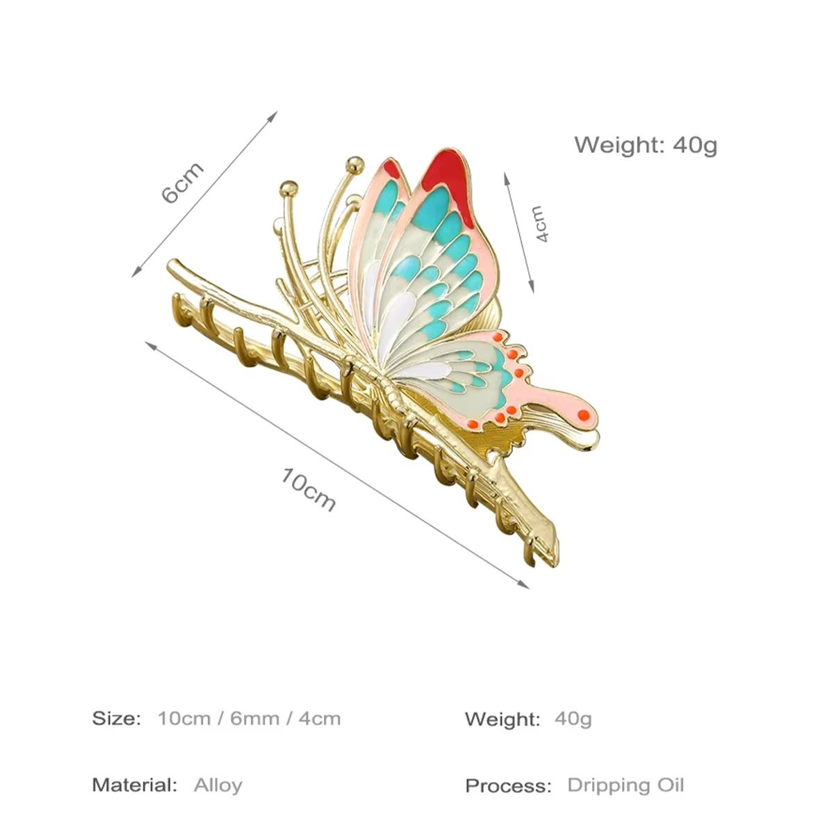 Elegant 10cm Metal Butterfly Shark Clip | Durable Hair Claw for Women Girls, Fashion Hair Accessories (Party & Daily Use)