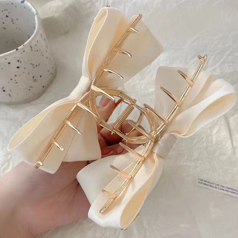 12CM Large Satin Bow Hair Claw｜Viral Hairpins for Girls (Sweet & Trendy Hair Accessories)