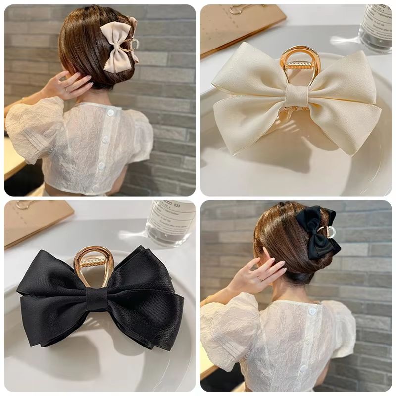 12CM Large Satin Bow Hair Claw｜Viral Hairpins for Girls (Sweet & Trendy Hair Accessories)