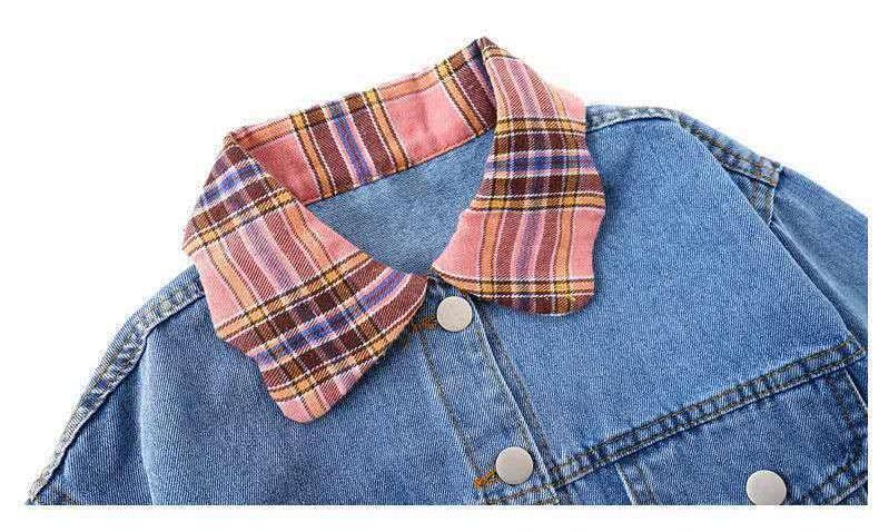 Midodo Kids Girls' Denim Coats 2025 New Children's CauseTop Student Blue Coat Butterfly Jacket Long Sleeved Girls Clothes 2-13 Years  25001