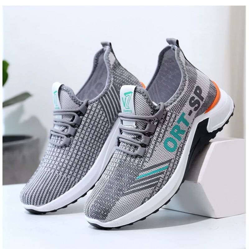 Men's sneakers mesh sports shoes casual surface shoes Boy's lace-up gym shoes students single shoes running shoes