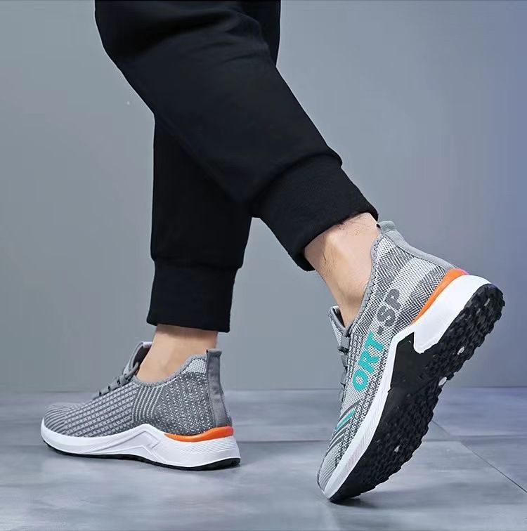 Men's sneakers mesh sports shoes casual surface shoes Boy's lace-up gym shoes students single shoes running shoes