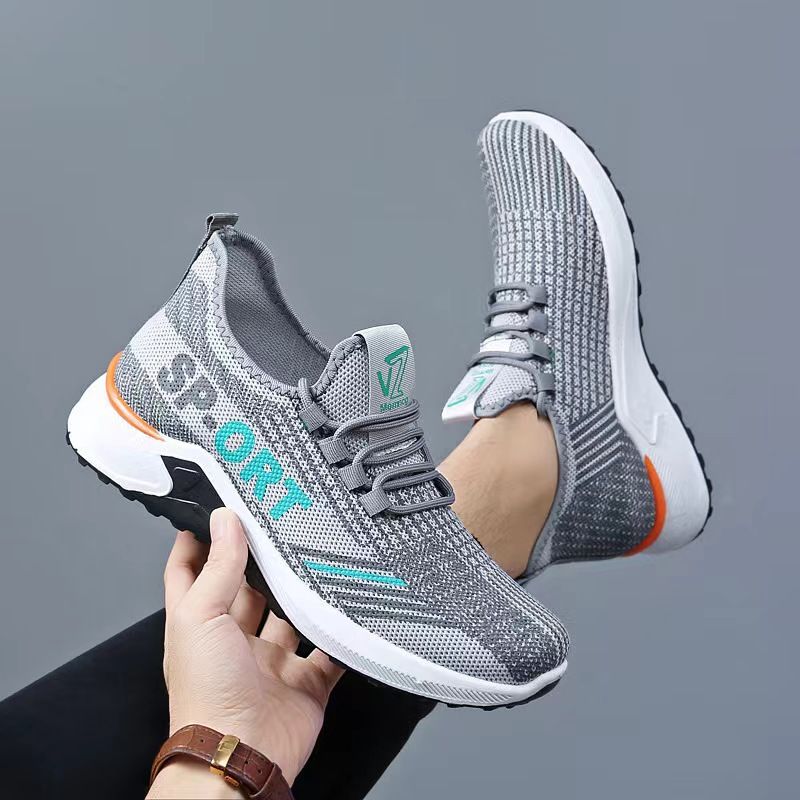 Men's sneakers mesh sports shoes casual surface shoes Boy's lace-up gym shoes students single shoes running shoes