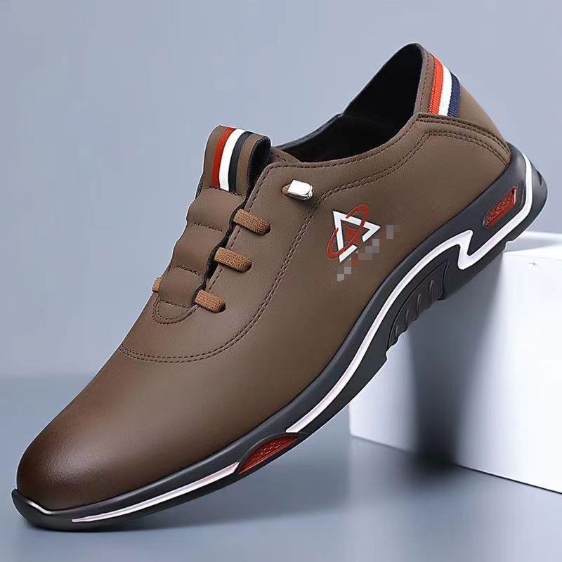 Men's PU Artificial leather shoes business casual shoes boys outdoor light sports shoes rubber sole fashion sneakers  men's Oxfords walking shoes single shoes