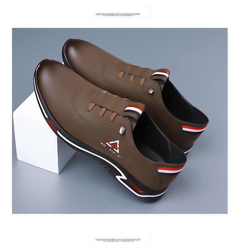 Men's PU Artificial leather shoes business casual shoes boys outdoor light sports shoes rubber sole fashion sneakers  men's Oxfords walking shoes single shoes