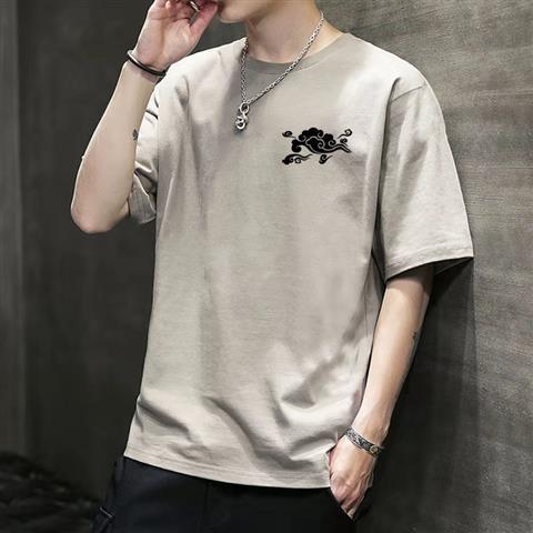 Size M -2XL 3PC white+brown+black men's short sleeve clothing boys casual round neck T-shirt youth tops students half sleeve slim men's clothes