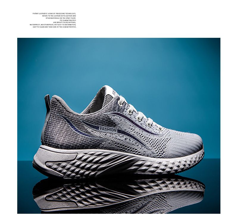 Men's casual shoes Breathable flying woven running shoes boys fashion lightweight outdoor sports casual shoes students athletic Daddy mesh sneakers