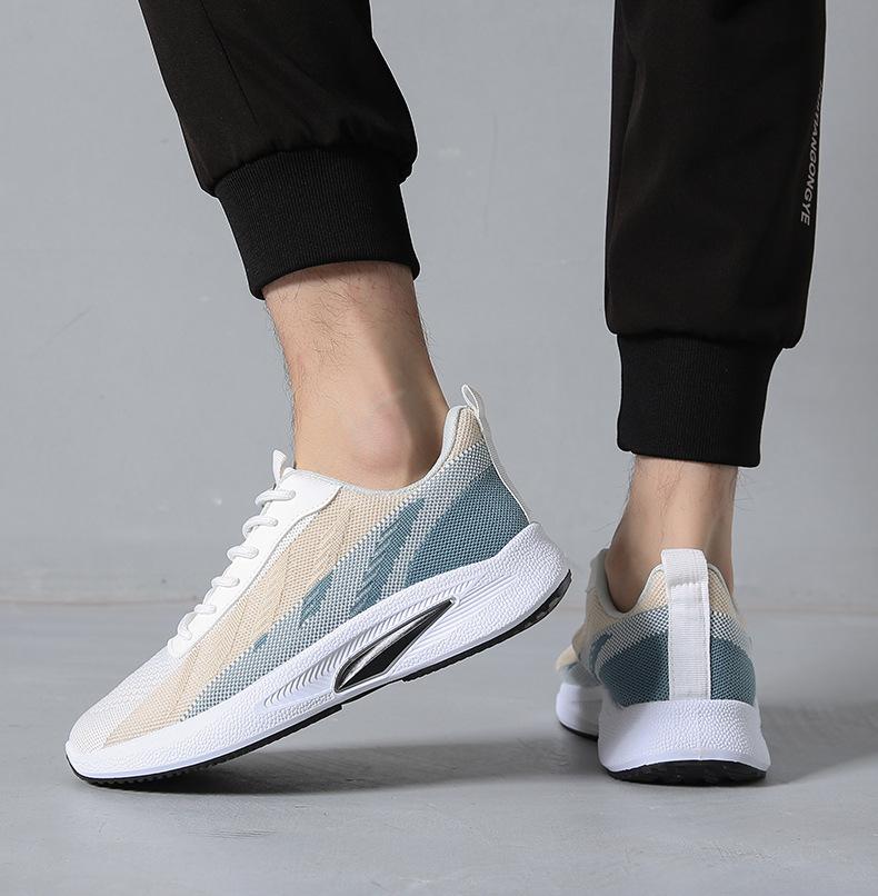 Men's casual shoes Breathable flying woven running shoes boys fashion lightweight outdoor sports casual shoes students athletic Daddy mesh sneakers