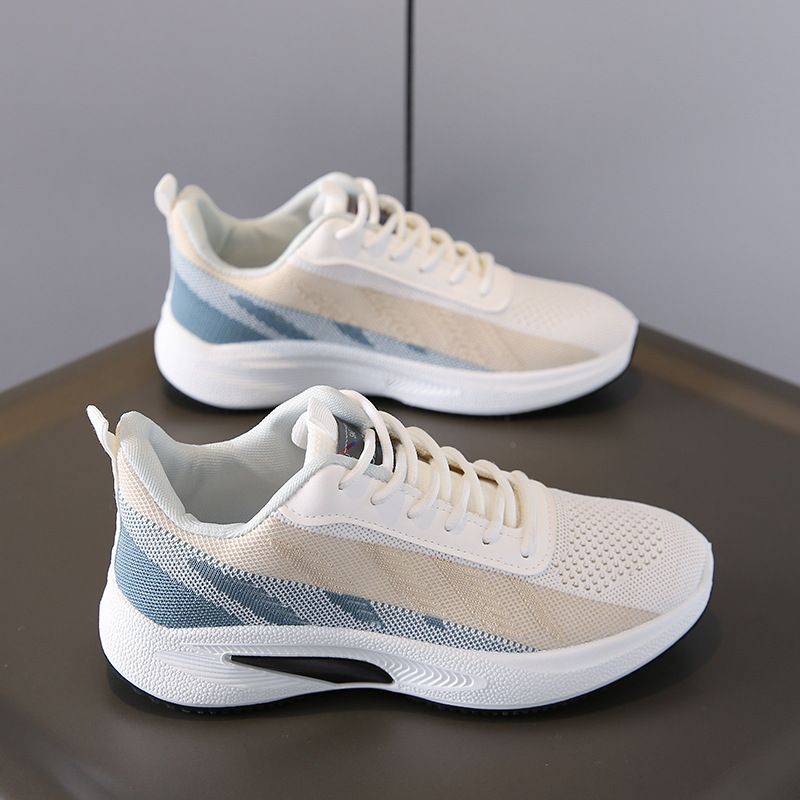 Men's casual shoes Breathable flying woven running shoes boys fashion lightweight outdoor sports casual shoes students athletic Daddy mesh sneakers