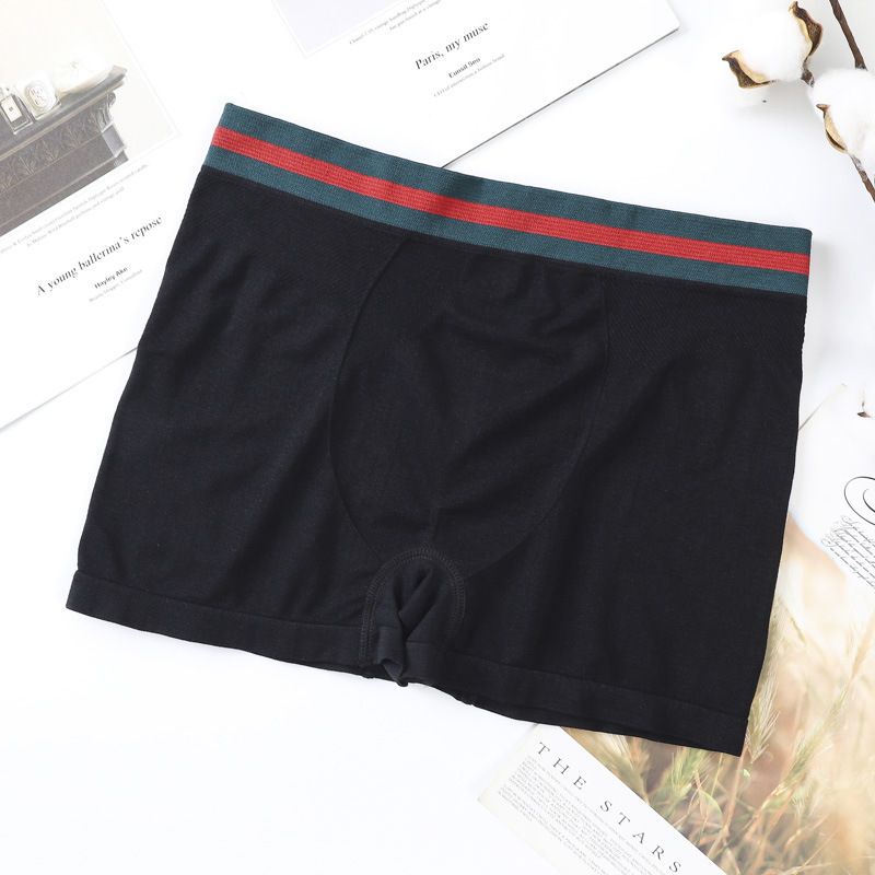 3Pcs Men's fashion clothes students Clothing underwear ice silk high elastic boxer briefs boys seamless mid-waist Gym running sports briefs Dad intimate wear