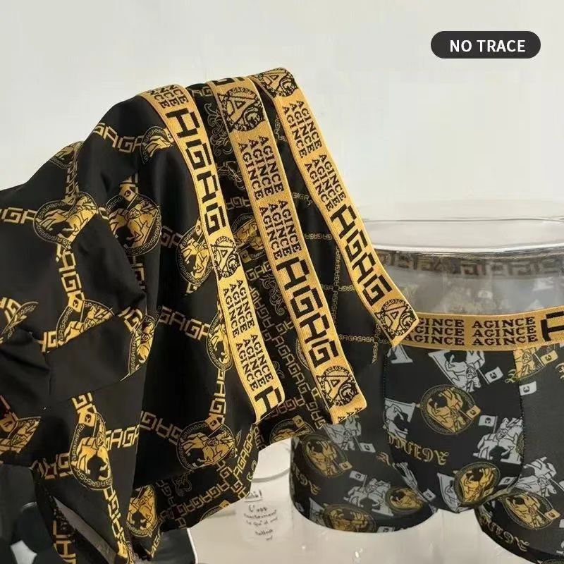 4PC size L-4XL men's clothing （no box）underwear Ice silk boxers breathable boxer briefs boys' shorts comfortable men's shorts clothes