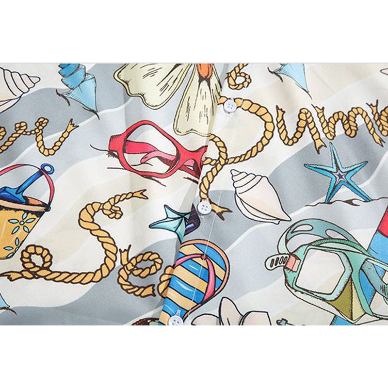 Size M -2XL one shirt Men's clothes thin short sleeve boys casual lapel shirts tops loose printed Super cool summer students floral shirt clothing