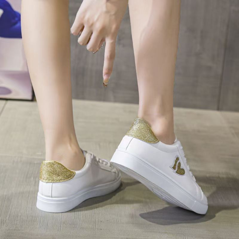Size 38-41 Women's PU artificial leather shoes ladies white shoes girls simple casual shoes students shoes running shoes  sports shoes Athletic