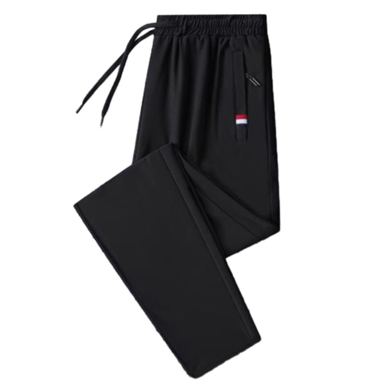 2PC black+grey men's&women's clothes thin ice silk pants students clothing boys loose straight leg sweatpants trousers long casual pants sports pants
