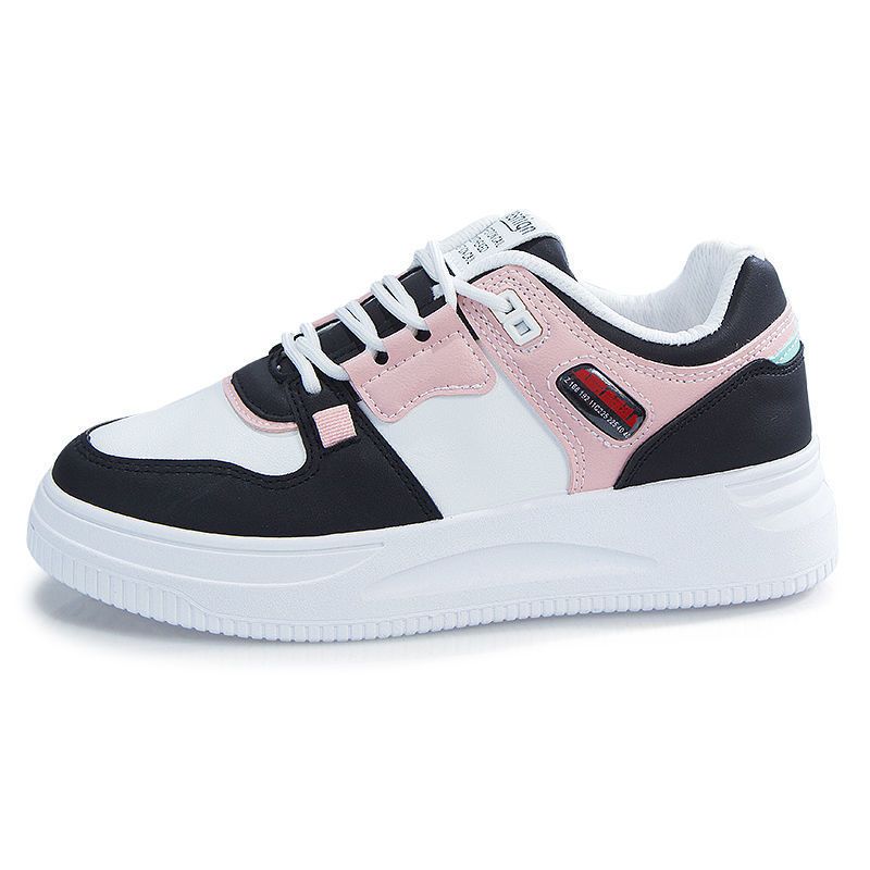 Women's PU artificial leather shoes ladies running shoes students white shoes girls board shoes athletic shoes flat fashion casual sports shoes