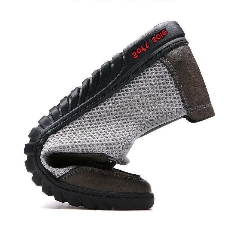 Baldur Men's mesh casual shoes sneakers slip-on dad shoes soft soled cloth shoes boy's hollow out sandal fashion single shoes sports running shoes grey  +brown