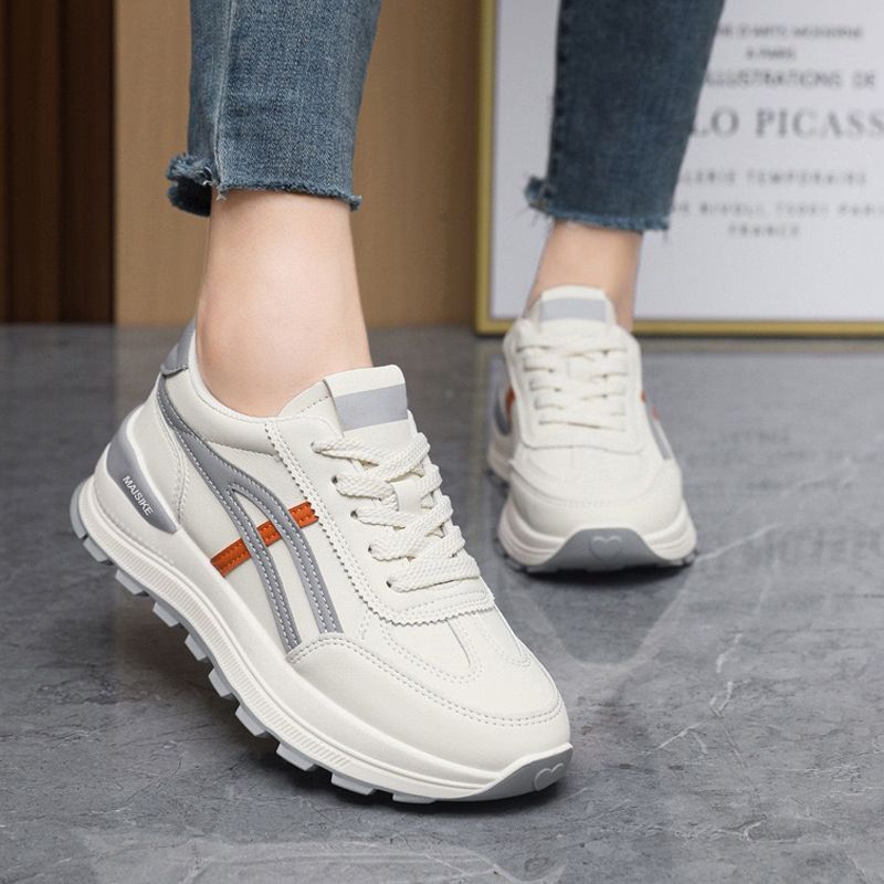 Baldur size 38-41 students white shoes women's PU artificial leather flat shoes ladies casual sports shoes running shoes girls athletic shoes