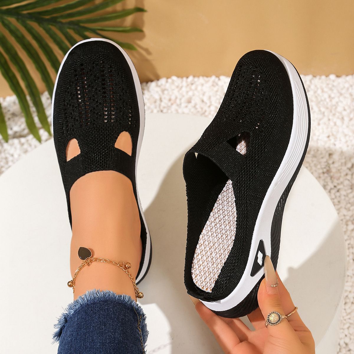 Baldur Size 38-42 Women's sandals black running shoes ladies' casual shoes girls' athletic mesh gym shoes sneaker students Yoga shoes driving slipper shoes