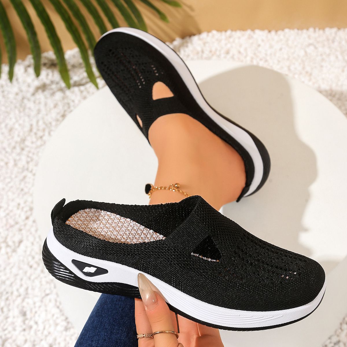 Baldur Size 38-42 Women's sandals black running shoes ladies' casual shoes girls' athletic mesh gym shoes sneaker students Yoga shoes driving slipper shoes