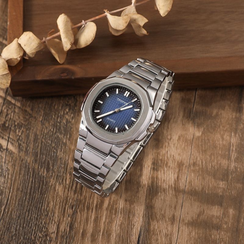 3PCS/Set Fashion Men's Stainless Steel Band Watch Casual Calendar Quartz Watch Jewelry Set  Luxury Watch Business Waterproof Male Clock Luminous Date Stainless Steel